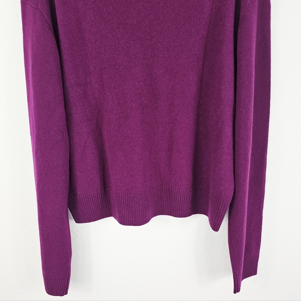 New! J. Crew Cashmere High V-neck Classic Fit Sweater in Iris - Picture 8 of 13